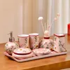 Conjunto acessório de banho estilo chinês copo de bochecho criativo produtos de higiene pessoal para casal casa escova de dentes kit de dente de toalete