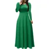 Casual Dresses Tops Women's Summer Dress 2023 Outfits Party Plus Size Solid Long Sleeve Round Neck Big Swing Vestidos