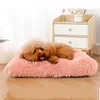Kennels Square Cat Bed Cats Dog Mat Winter Warm DogSleeping Puppy Nest Soft Long Plush Pet Cushion Portable For Pets Basket