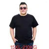 Męskie koszulki T-shirt duży rozmiar 15xl 14xl 13xl 8xl 9xl 10xl 11xl 12xl krótki rękaw okrągła szyja luźna czarna szare biała biała 210 kg