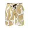 Men's Shorts Summer Gym Gold White Cow Print Surfing Spots Custom Board Short Pants Retro Quick Drying Beach Trunks Plus Size