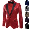 Herrdräkter våren 2023 Flash paljetter Casual Fashion Tuxedo Suit Single Button Party Coat Blazer Gentleman Jacket