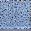 8x8ft Blue Theme 5D Rose Flower Wall Made With Fabric Rolled Up Artificial Flores Arrangement för bröllopsbakgrundsdekoration