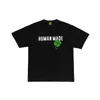 2023 Letter Green Leaf Printing HUMAN MADE Heren T-shirts 100% katoen Comfortabele stof T-shirt met korte mouwen voor heren Dames S-2XL Japan Tide Brand Tee