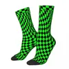Мужские носки неоновый зеленый клетчатый черный шахматный вихрь Франкенштейн фильм ужасов мужские мужские женские осенние чулки Harajuku