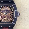 La montre YS Factory RM47 est dotée d'un véritable mouvement tourbillon monobloc avec boucle en titane miroir en verre saphir et bracelet en caoutchouc naturel Q4TN
