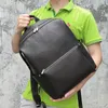 Mochila masculina de couro grande 13 polegadas moda vintage escola bolsa negócios laptop viagem ao ar livre