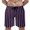 Short pour hommes noir et blanc ligne conseil été carré illusion d'optique amusant pantalons courts vêtements de sport séchage rapide maillots de plage personnalisés