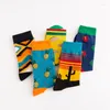 Vrouwen Sokken Persoonlijkheid Abstracte Kunst Katoen Herfst Winter Producten Creatieve Illustratie Fruit Print Mannen Socken