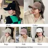 Gorros de ciclismo moda Otoño Invierno cálido mujeres niñas suave, gorro de punto femenino vacío superior gorra de béisbol Casual al aire libre capó a prueba de viento