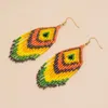 Boucles D'oreilles Pendantes Bohême Gland Miyuki Boucle D'oreille Perlée Anti Allergie Crochet Plaqué Or Goutte En Acier Inoxydable Pour Femme Adolescente Cadeau