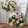 Fleurs décoratives 2 pièces, feuille de patate douce, boule de Rose, affichage artistique Floral, décoration de scène de Table de mariage, fleur