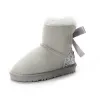 Ug g barn varma boot barn klassisk mini bailey bow ii halv snö stövlar vinter full päls fluffy pälsa satin ankel förskolan enfant barn barn småbarn flicka tod stövlar