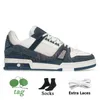 Lyx kvinnor herr designer casual skor monograms denim rosa blommor blå virgil präglade abloh vita svarta run designers tränare plattform kalv läder sneakers