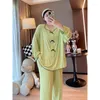 Mulheres sleepwear 150kg tamanho grande primavera mulheres pijama conjuntos pijama manga longa roupas completas sleep tops