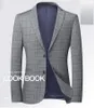 Mäns kostymer 2023 Blazer Jacket Spring Summer Solid Color Slim Casual Business Thin Breattable White Cotton Linen Suit Male D41