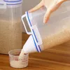 Storage Bottles Portable Thick Flour Washing Powder Jar Rice Cylinder Pet Food Household Barrel Box