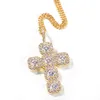 Iced Out Cross Pendant Gold Colliers Fashion Mens Hip Hop Collier Bijoux
