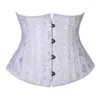 Women's Shapers Plus Size Women Sexy Underbust Corset 24 Steel Boned Waist Cincher Trainer Short Torso Body Shaper Lace Up Bustier