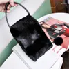 Duffel Bags Women's High Quality Fur Mobile Phone Bag Mink Mini Tote Fall/Winter Casual Hairball Decorated