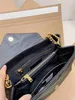 Mode Louloubag Metal Letter Stripe Leather Chain Bag 1: 1 Mirror Quality Women Classic Flip Bag