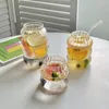 Verres à vin en verre Transparent, mignon coréen, bulle d'eau, thé aux fruits, boisson froide