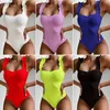 Vente chaude Bikini femmes maillot de bain tendance couleur unie élastique coupe basse une pièce maillot de bain été vêtements de plage équipement de sports nautiques plage vacances ensemble de vêtements sexy