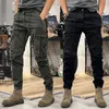 Calças masculinas Camo Marinha Calças Homem Harem Y2K Calças de Carga Militar Tática para Homens Techwear Alta Qualidade Ao Ar Livre Hip Hop Trabalho Calças Empilhadas 230901