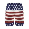 Herr shorts sommargymamerikanska flagga usa som kör patriotisk 4 juli Amerika stolthet design strand avslappnad snabbtorkning badstammar