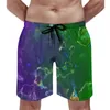 Män shorts färgglada stänk gym sommar abstrakt bläck tryck roliga bräde korta byxor man sport surf snabb torr grafiska strandstammar