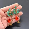 Boucles d'oreilles pendantes cadeaux de noël longue goutte d'oreille cocotier pour les femmes Vintage fête mode pendentif boucle d'oreille charme bijoux à la mode