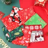 Dog Collars Pet Bandana Accessories For Cat Christmas Scarf Collar Printing Bibs Santa Claus Towel Costume Supplies