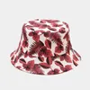 BERETS 2023 Four Seasons Cotton Leaves Print Bucket Hat Fisherman Outdoor Travel Sun Cap Hats for Men and Women 345