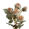 Decorative Flowers Vintage Artificial Small Rose Flower Faux Decoration Party Supplies