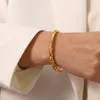 Länkarmband uworld trend 18k guldpläterad mini pärla manschett rostfritt stål pave zirkon öppen armband bijoux femme