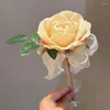 Stylo à bille en forme de fleur délicate, Rose féerique 3D, outil d'écriture Adorable et mignon, fournitures scolaires et de bureau pour amis