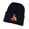 Boinas Invierno Cálido Sombrero Anime Ashita No Joe Cap Disfraz Unisex Algodón Negro Béisbol Skullies Gorro Gorros de punto