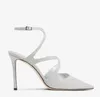 Femmes d'hiver pompes Londres sandale à talons hauts AZIA PUMP 75 / 95mm bride à la cheville bout pointu pompe en cuir verni luxe dame designer avec boîte 35-43