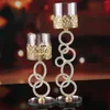Candle Holders Cylinder Crystal Candlestick Decorative Tea Light Holder Ornament For Tabletop Cafe Wedding Home Decor