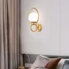 Wall Lamp Glass LED Modern Sconce Lights Fixture E27 Bedside Industrial Decor Dining Room Bedroom Simple Lighting