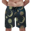 Pantaloncini da uomo vintage simbolo palestra nero e oro sole carino spiaggia uomo design surf costume da bagno ad asciugatura rapida idea regalo