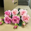 Dekorative Blumen, 2 Köpfe, Rosen, künstlicher Blumenstrauß, Heimdekoration, Braut, Hochzeit, mit Blumen, Brautraumdekoration, Eternelle Cristmas
