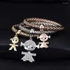 Charme pulseiras de boa qualidade vintage designer austríaco strass cor de ouro meninas pipoca corrente jóias para mulheres b185