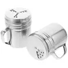 Dinnerware Sets 2 Pcs Pepper Shaker Stainless Steel Containers Seasoning Salt Jars Black Kitchen Essentials Dispenser