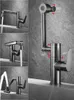 Robinets de lavabo de salle de bains Mélangeur en laiton gris bronze et lavabo à main froide sur le comptoir avec affichage numérique intelligent universel