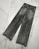 Herr jeans y2k förstörda sömmar jeans mäns svarta tvättade jeans gotiska style street trend kläder retro lösa breda ben byxor fall killar 230901