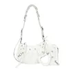 Women's New Trend Rivet Locomotive Three in One Oil Wax Cowhide Elephant Half Moon Bag Handheld 60% Off Outlet Online