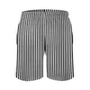 Short masculin à rayures verticales Summer noir et blanc coulant pantalon court homme séchage rapide à grande taille de plage de grande taille