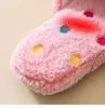 Women's Winter Home Slippers Cute Autumn Bow Warmth Thick Plush PVC Non-Slip Leisure Shoes Soft Bedroom Floor 230901