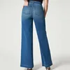 Women's Jeans High Quality Mid-waist Women Wide Leg Elastic Waist Retro Washed Woman